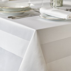 Nappe blanche rectangulaire en tissu pour tables en bois 220 (nettoyage  Inclus) — Festiloc